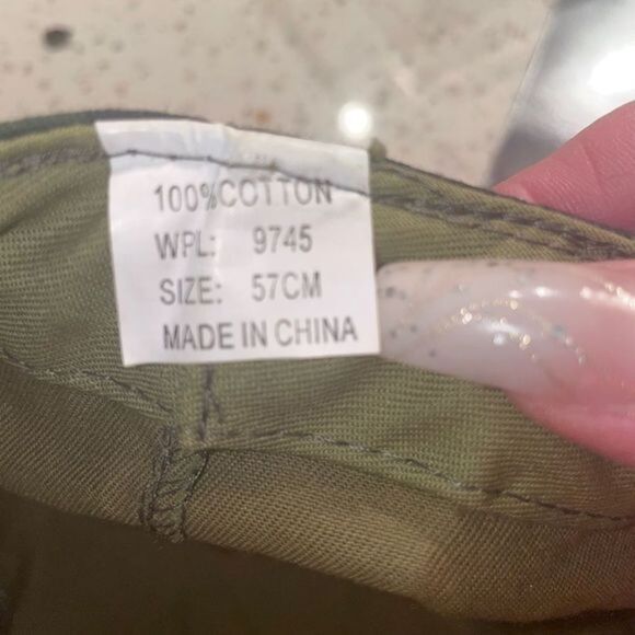 WOMENS MILITARY FATIGUES PATROL HAT IN VINTAGE GREEN CAMOUFLAGE 57cm - Picture 6 of 12